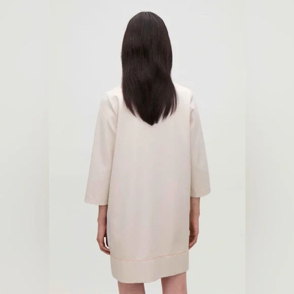 COS contrast stitch dress Light Beige with Orange Stitching Size Extra Small - Picture 2 of 16